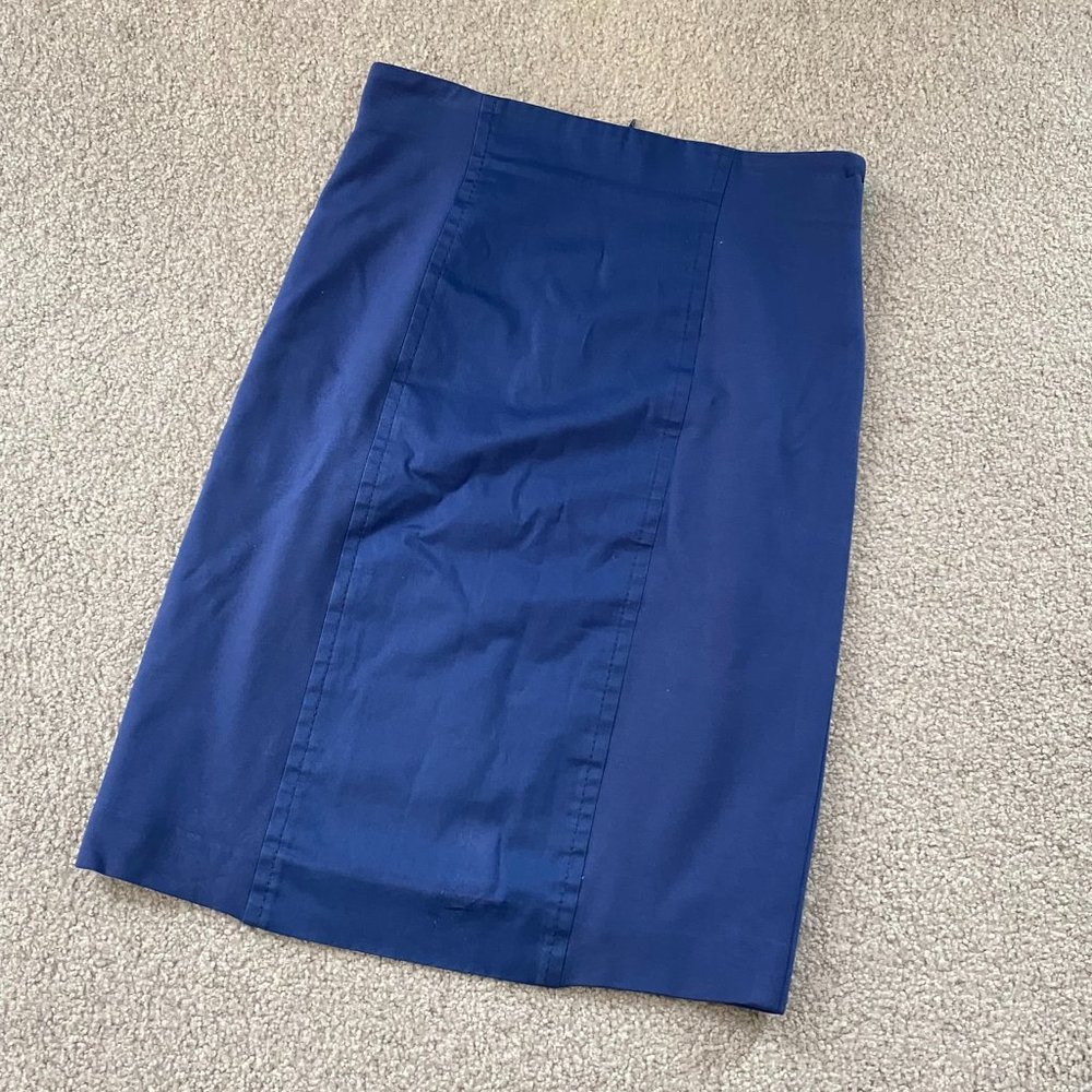 ♥ Escada Royal Blue High Waisted Pencil Skirt 32" Waist    - O